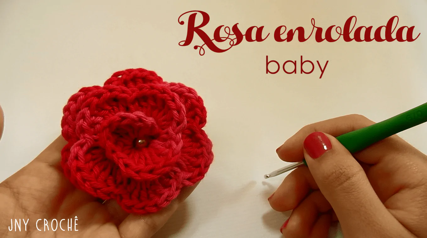 Rosa enrolada de crochê | Baby | CLUB
