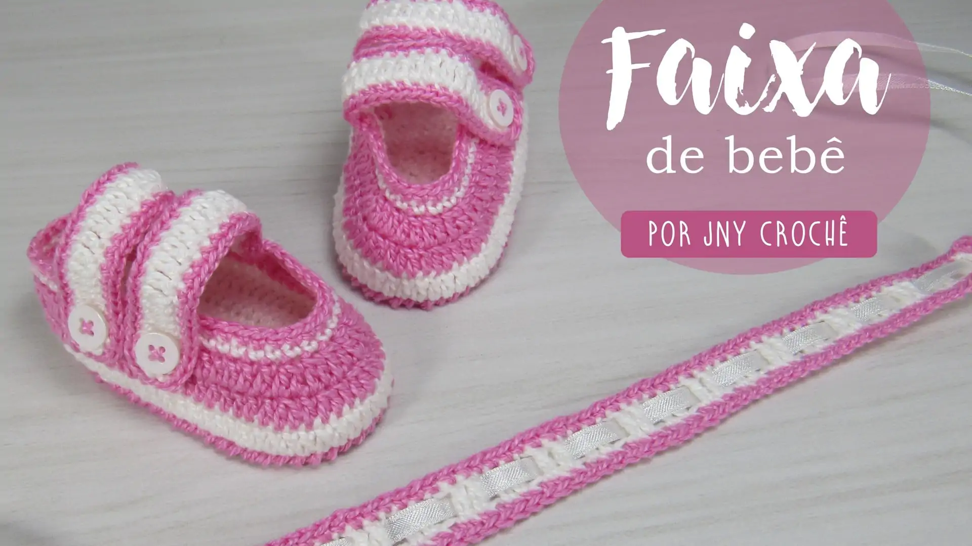 Faixa de crochê de bebê | Rosa | CLUB