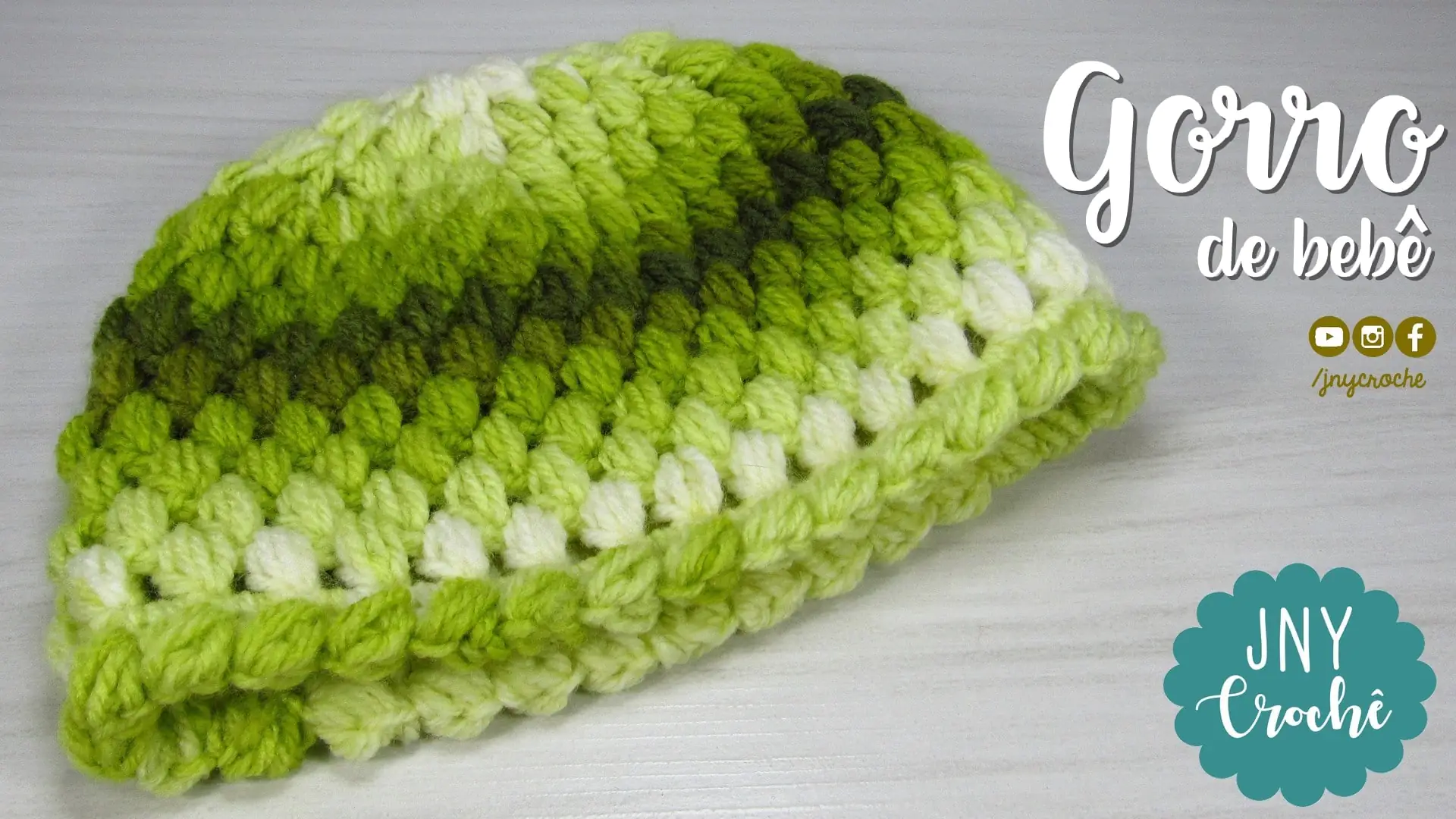 Gorro para bebê de crochê | Verde | CLUB