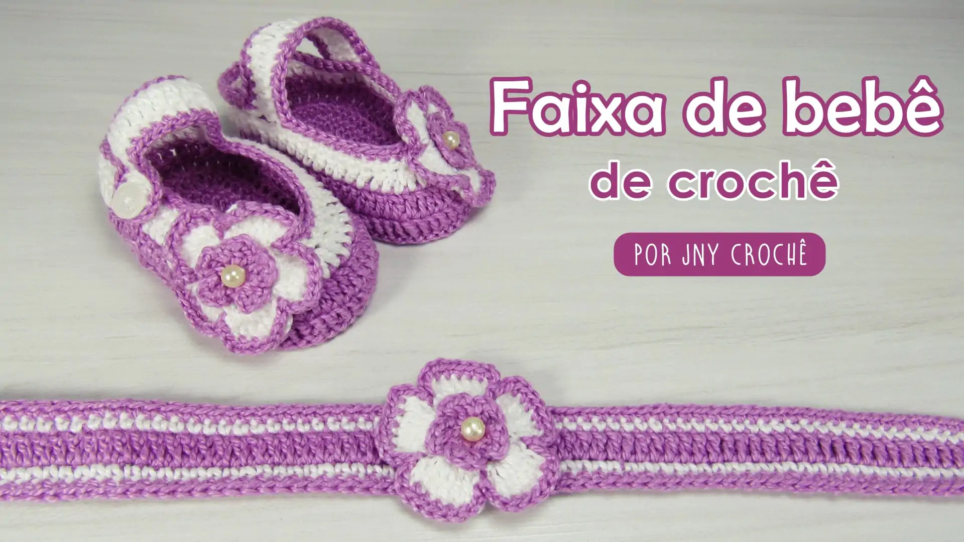 Faixa de crochê para bebê | Lilás | CLUB