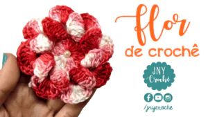 flor de crochê para aplicação em tapete