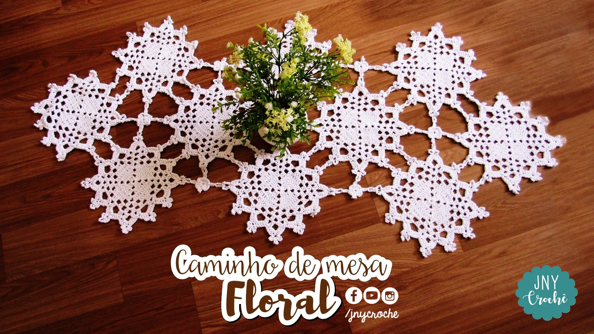 Caminho de mesa de crochê floral | CLUB