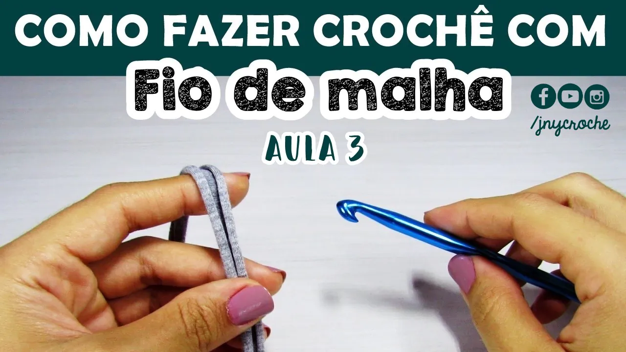 CROCHÊ COM FIO DE MALHA PARA INICIANTES | AULA 3 | Como fazer laçada inicial