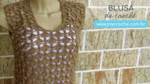 Blusa de croche leques