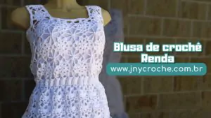 Blusa de crochê Renda floral