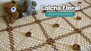 colcha de croche floral