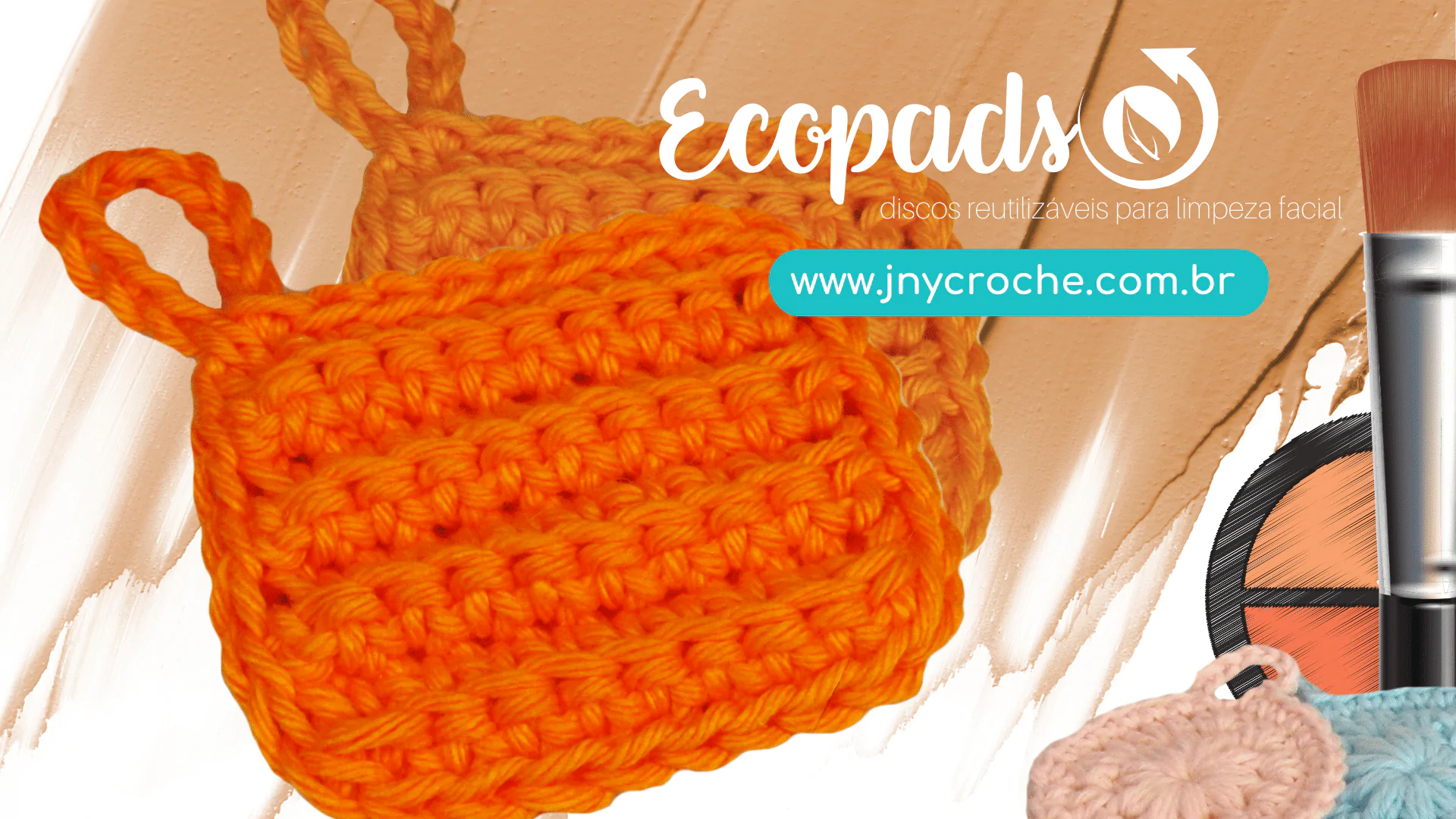 Ecopad de crochê laranja