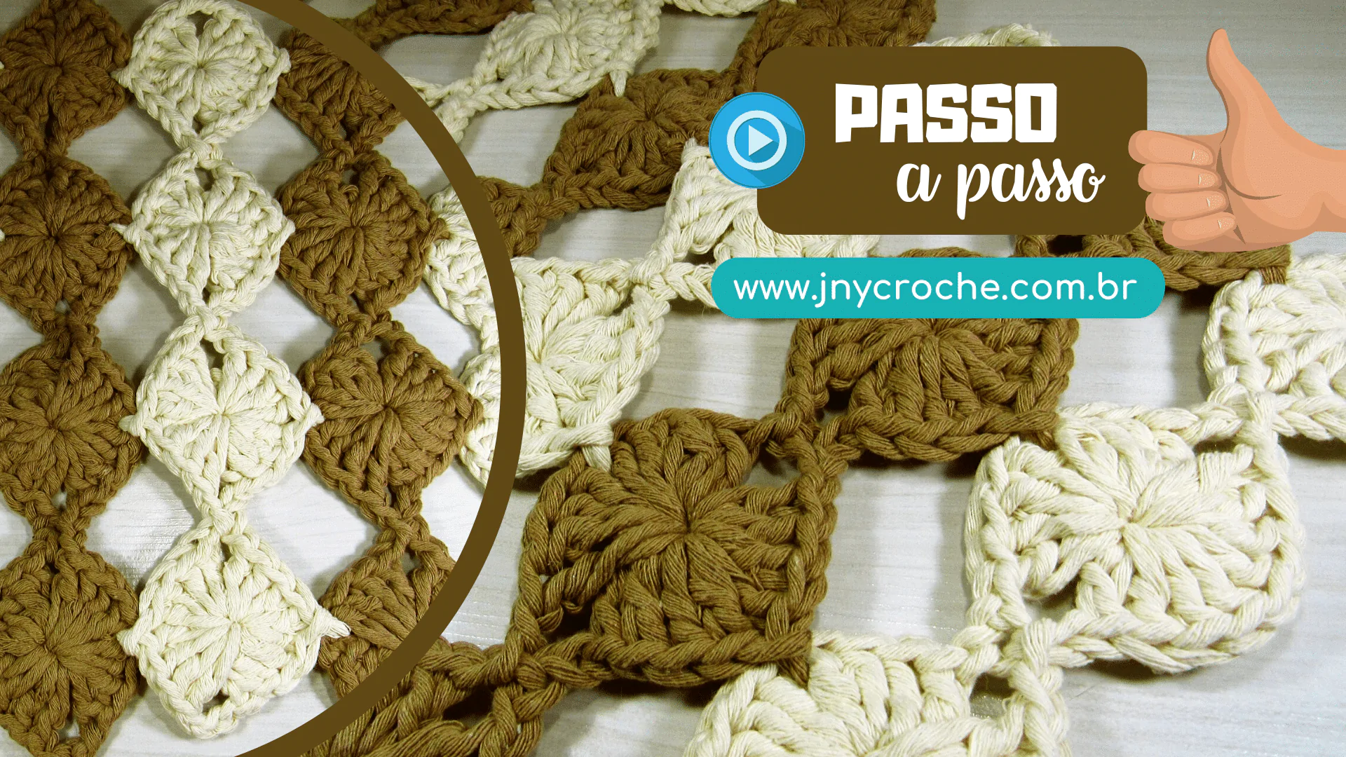 Tapete de crochê Fuxico com círculos de crochê