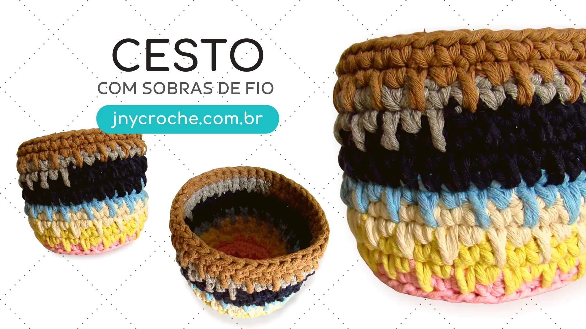 Cesto de crochê com sobra de fio | CLUB