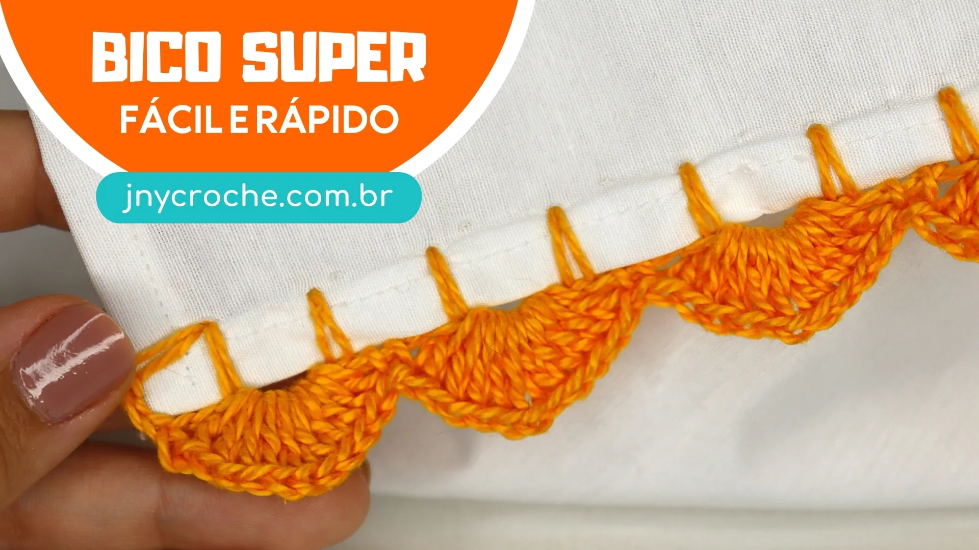 Bico de crochê simples e fácil em pano de prato | Para iniciantes | Aula 30