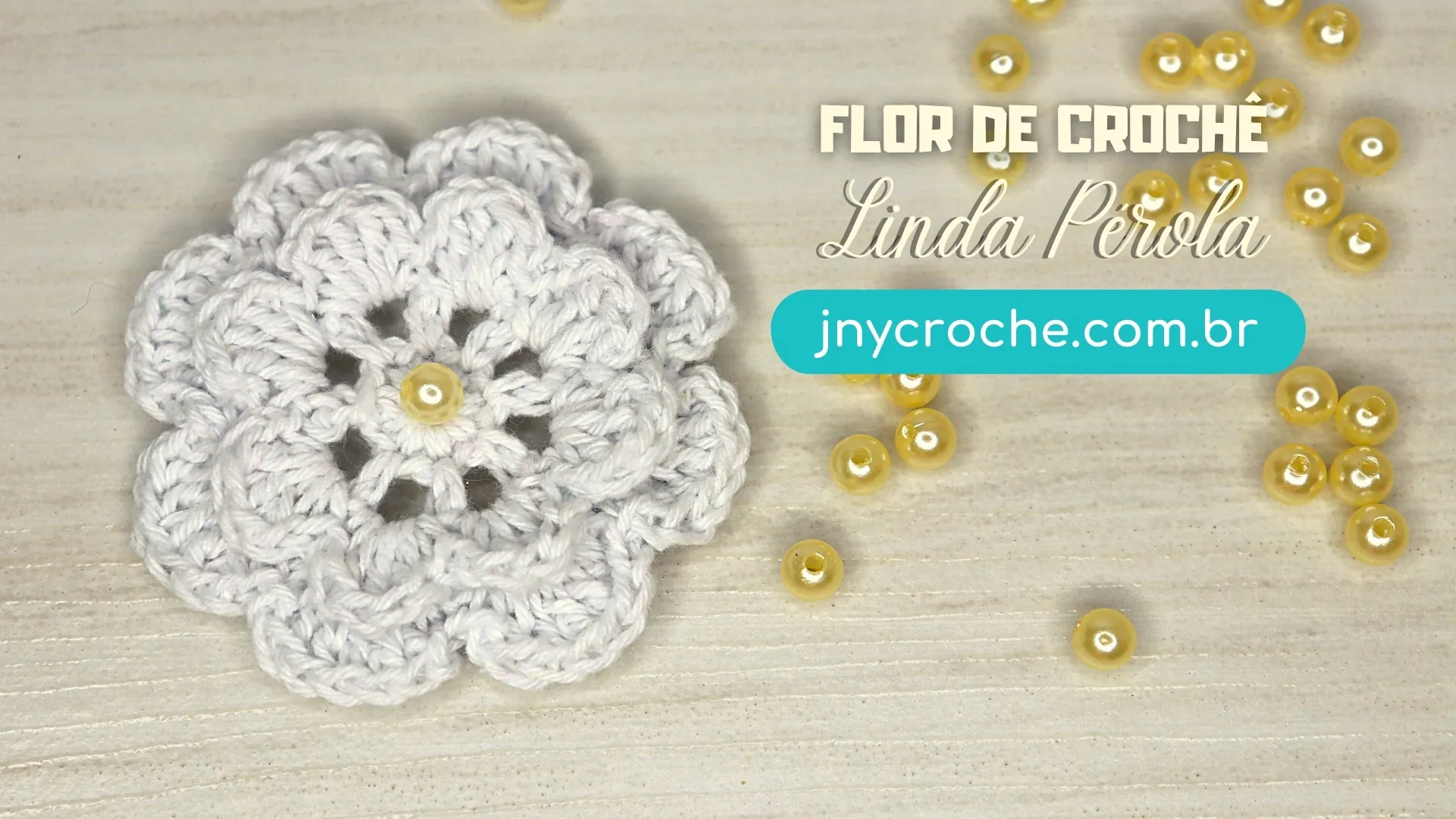 Flor de crochê Linda pérola | CLUB