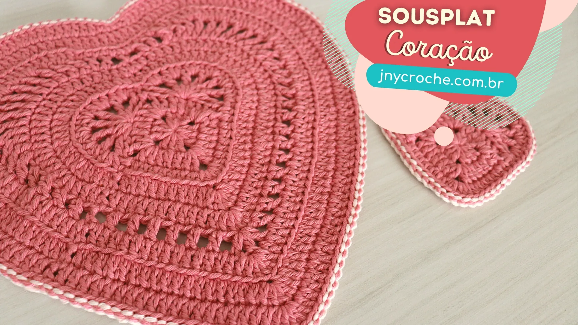 Sousplat de crochê Coração | CLUB