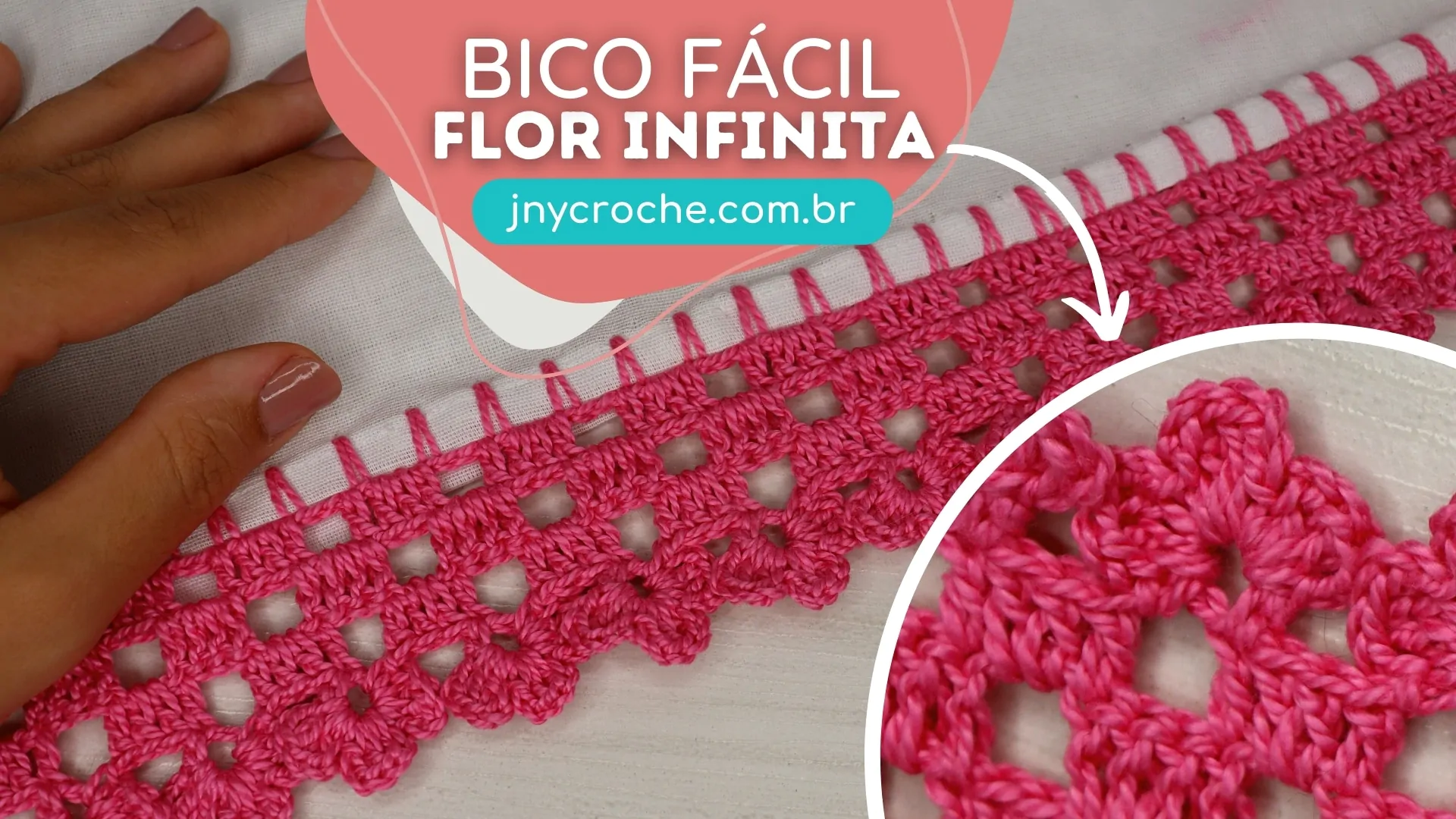 Barrado de crochê fácil Flor infinita