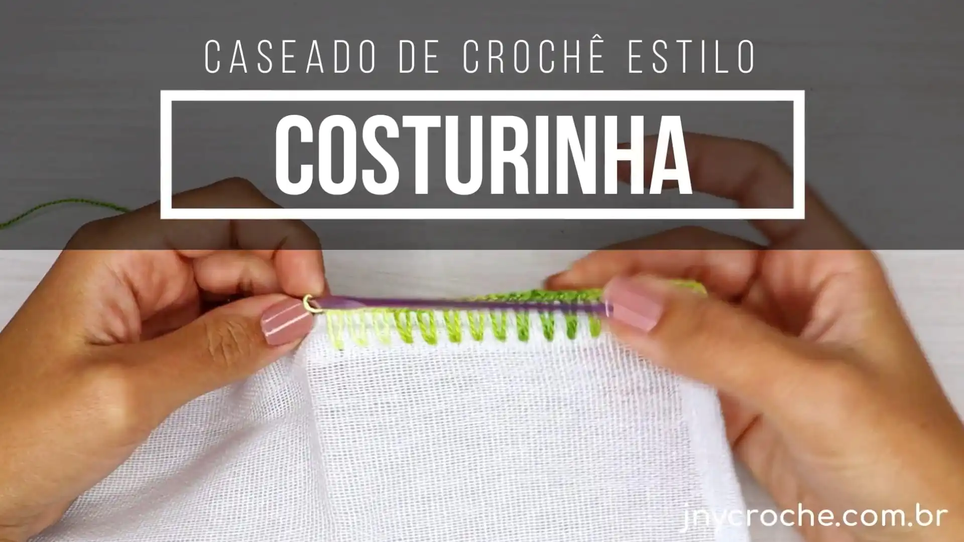 Caseado de crochê costurinha | Bico de crochê simples para iniciantes | Aula 36