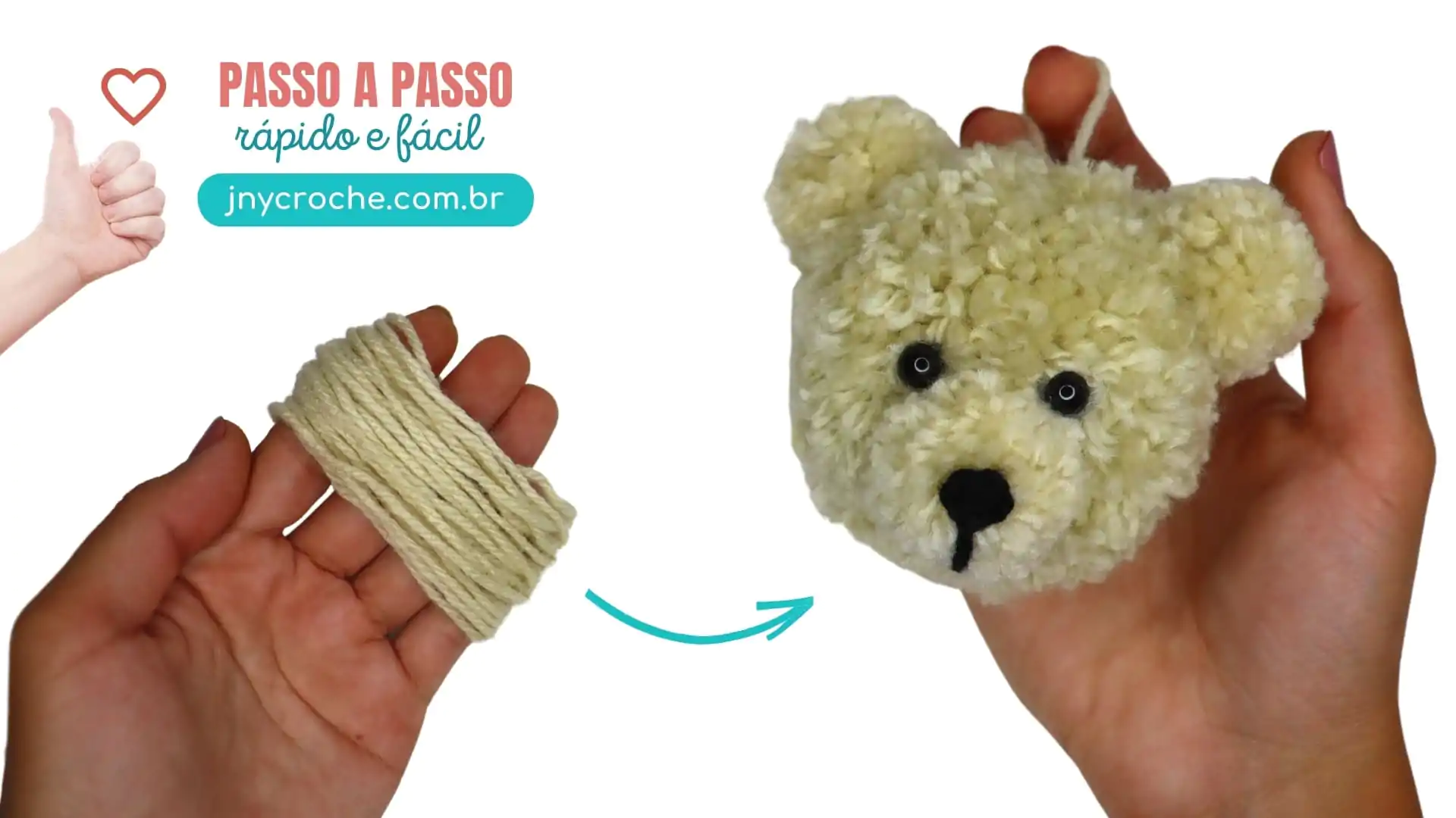 Como fazer um URSO FOFO POMPOM | Ursinho de pelúcia