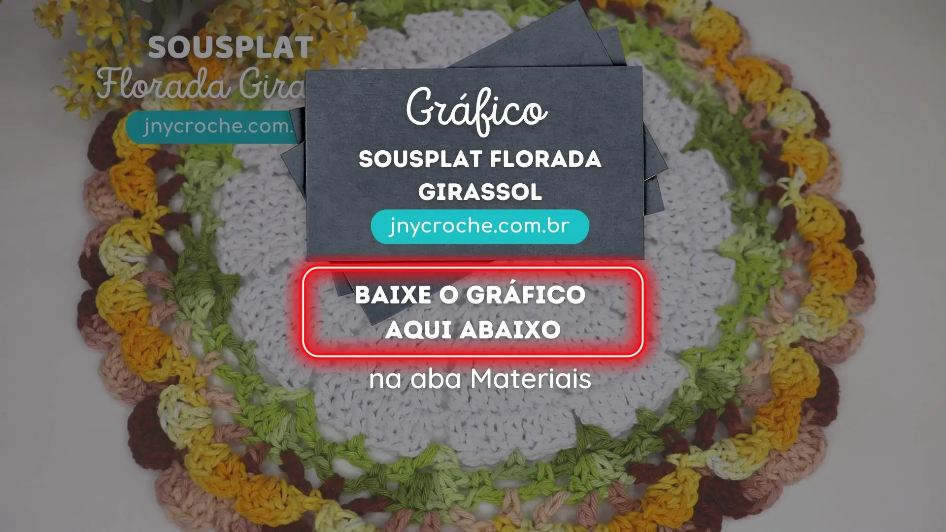 Gráfico do sousplat de crochê Florada | Girassol | CLUB