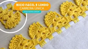 BICO DE CROCHÊ FÁCIL PARA PANO DE PRATO CARREIRA ÚNICA PRÁTICO E BONITO