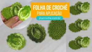 Folha de crochê FÁCIL E DIFERENTE para aplicação