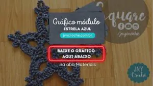 Gráfico módulo de crochê estrela azul | Bico | JNY Crochê