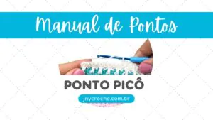 Ponto picô de crochê manual de pontos