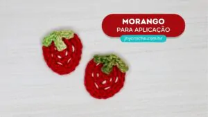 Morango de crochê para aplicação