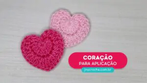 Coração de crochê para aplicação