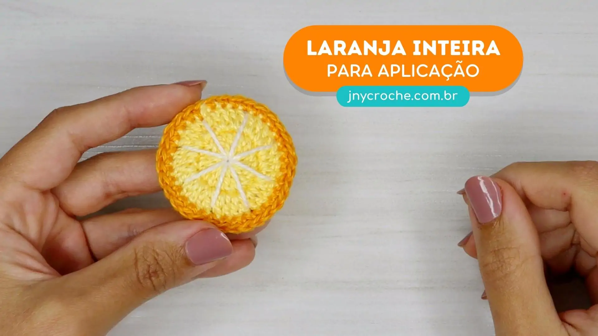 Laranja de crochê para aplicação | Laranja inteira | CLUB