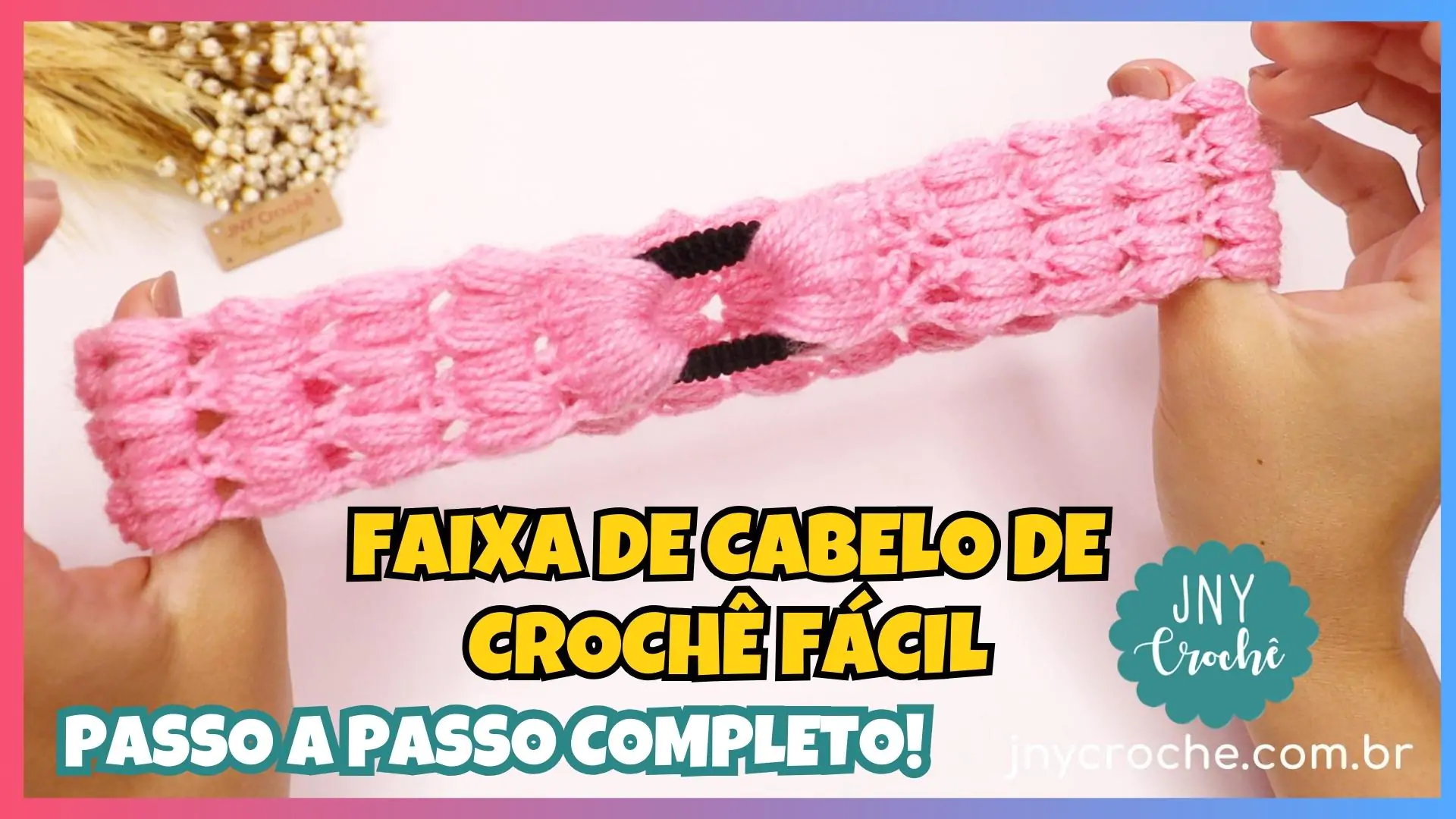 FAIXA DE CABELO DE CROCHÊ PASSO A PASSO | FAIXA DE CABELO DE CROCHÊ COM ELÁSTICO FÁCIL