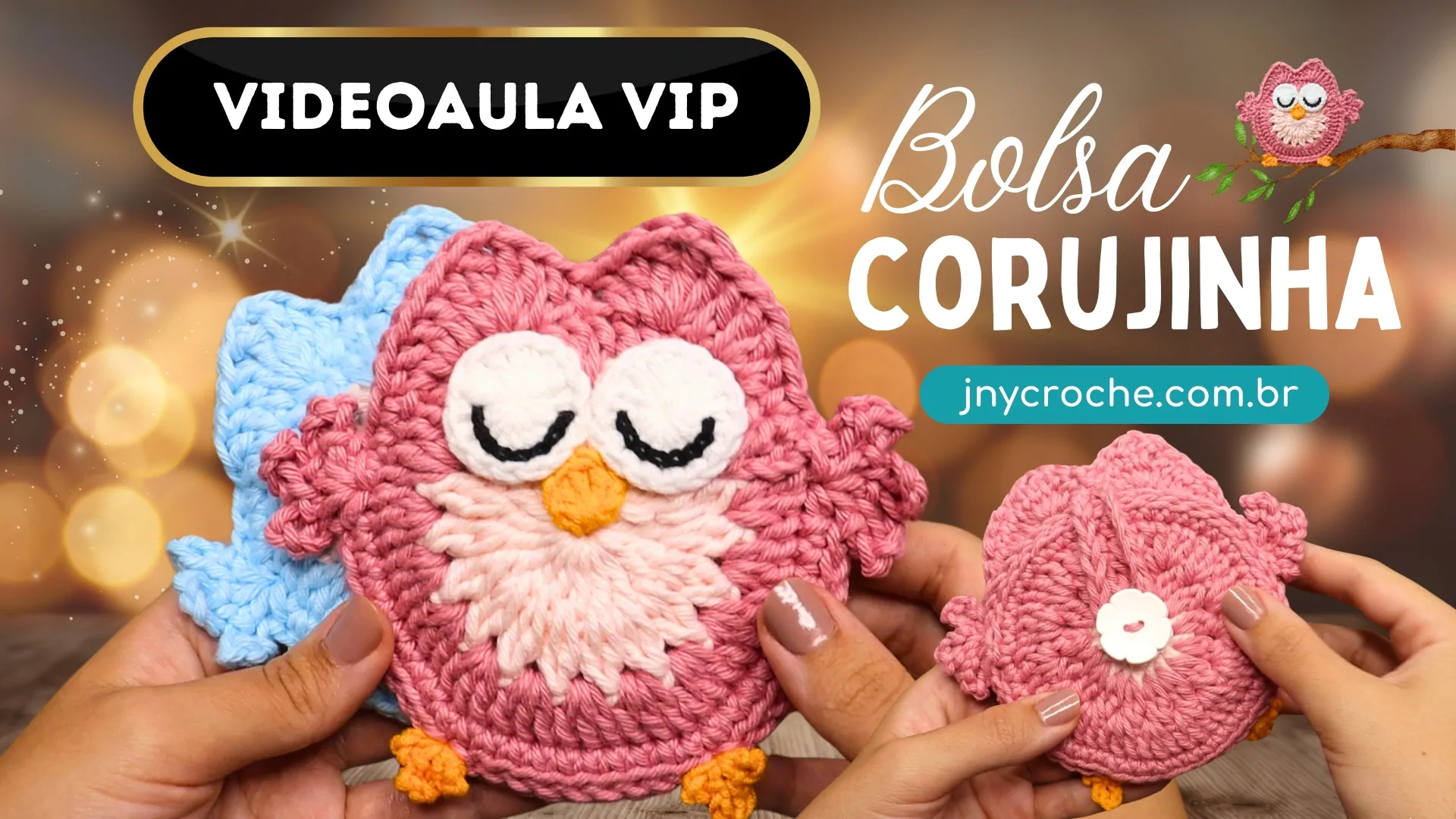 BOLSINHA DE CROCHÊ CORUJINHA