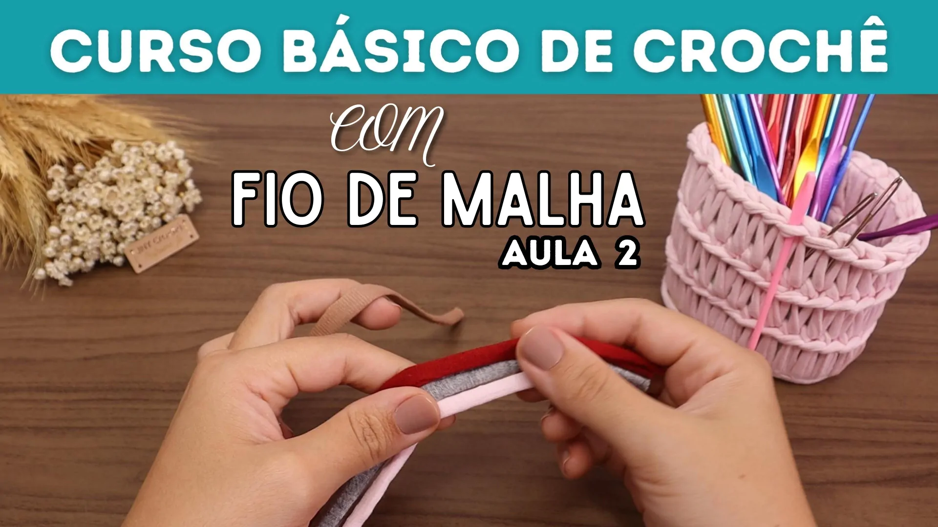 2: Curso de crochê com fio de malha para iniciantes | Aula 2 | Agulha e fio certo e a forma certa de segurar eles