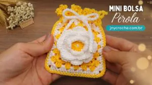 Mini Bolsa de crochê Pérola