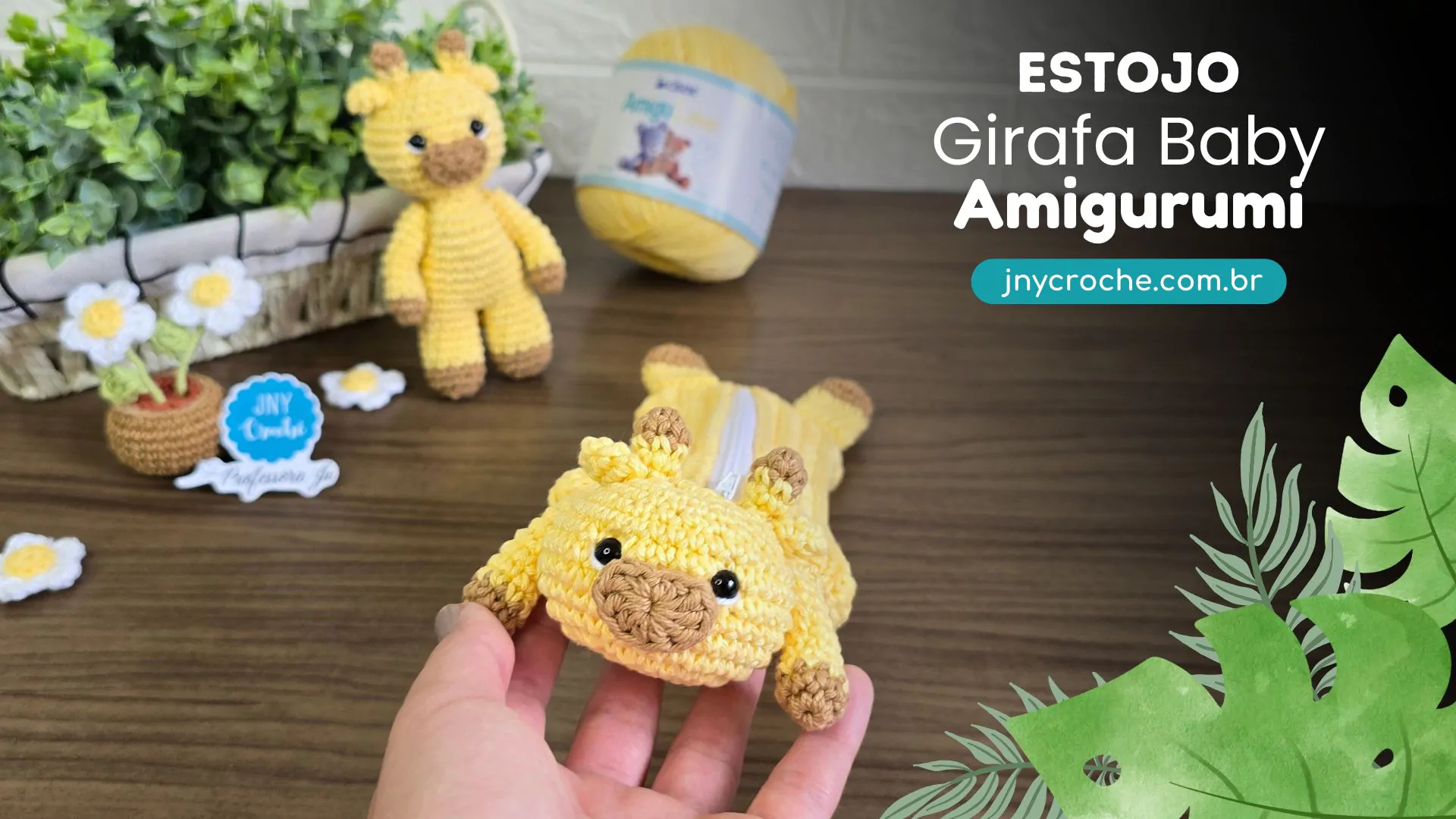 Estojo Girafa de crochê baby Amigurumi | CLUB