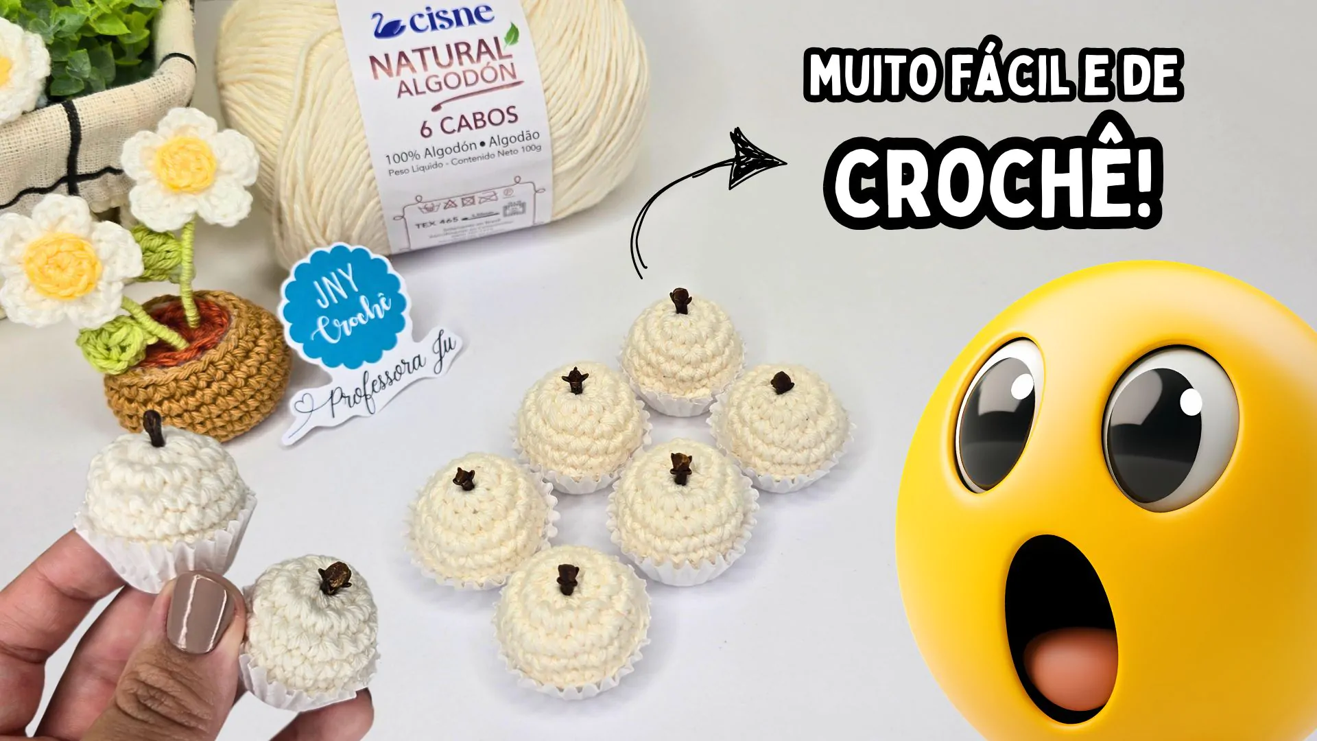 Docinho de crochê | Beijinho de crochê para decoração e lembrancinha