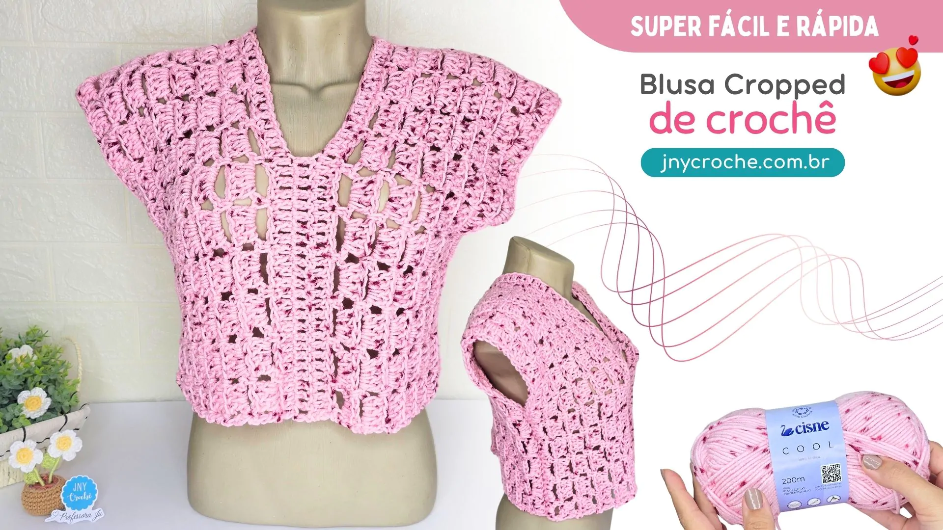 Blusa de Crochê fácil e rápida | Cropped de Crochê fácil para Outono e Inverno
