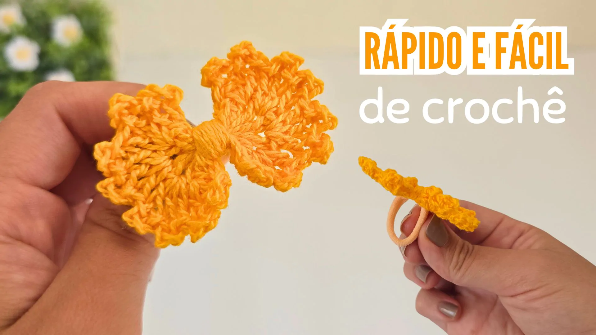 Laço de crochê infantil xuxinha para cabelo linda, rápida e fácil | CLUB