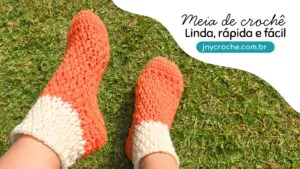Meia de crochê quentinha! Super linda, rápida e fácil! 