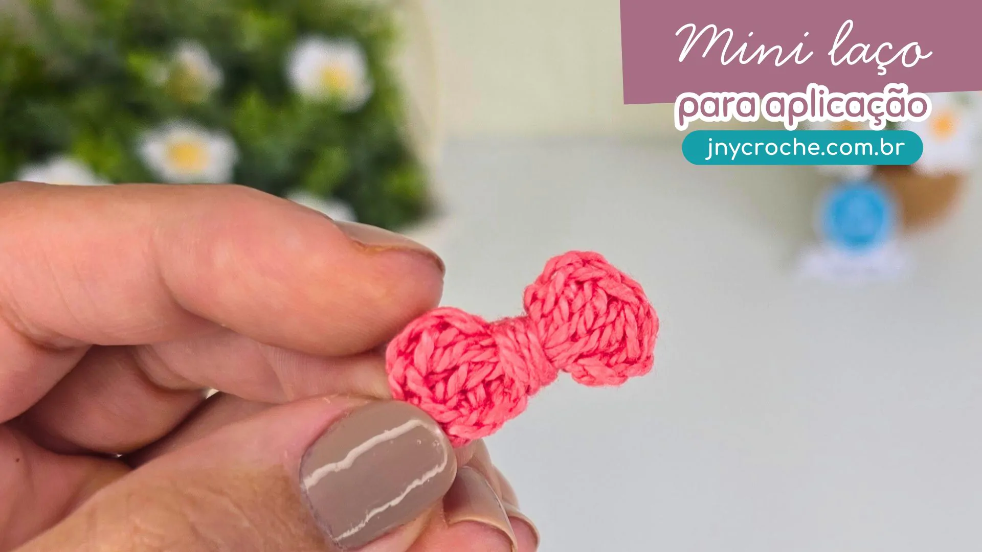 Mini laço de crochê passo a passo para aplique e cabelo