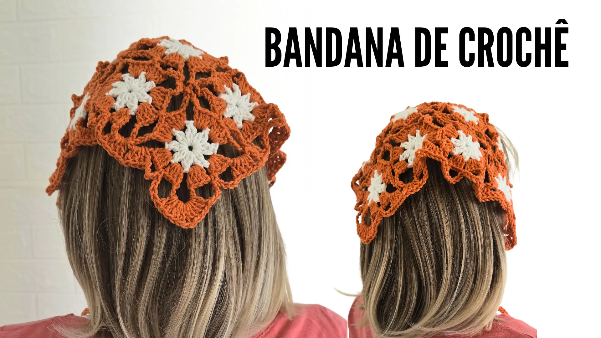 Bandana de crochê, Receita de bandana de crochê, Bandana de crochê para cabelo, Bandana feminina