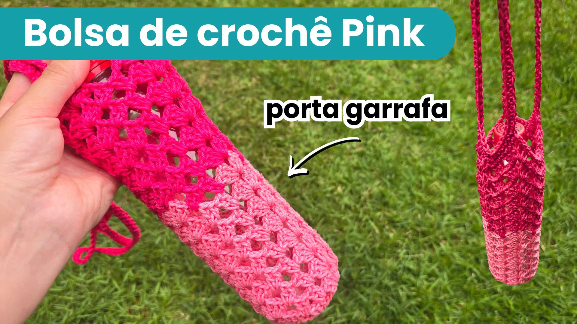 Porta garrafa de crochê de barbante, Porta garrafa de crochê, Porta garrafa de crochê com alça de mão, Porta garrafa de crochê,