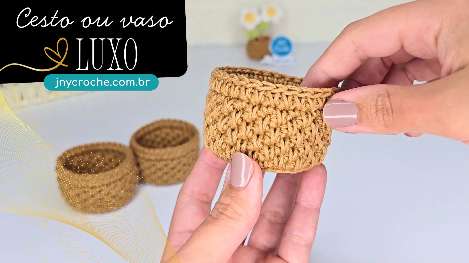 Cesto de crochê | Vaso de crochê | CLUB